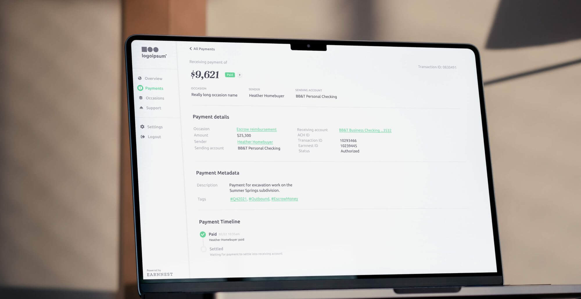 Payment detail