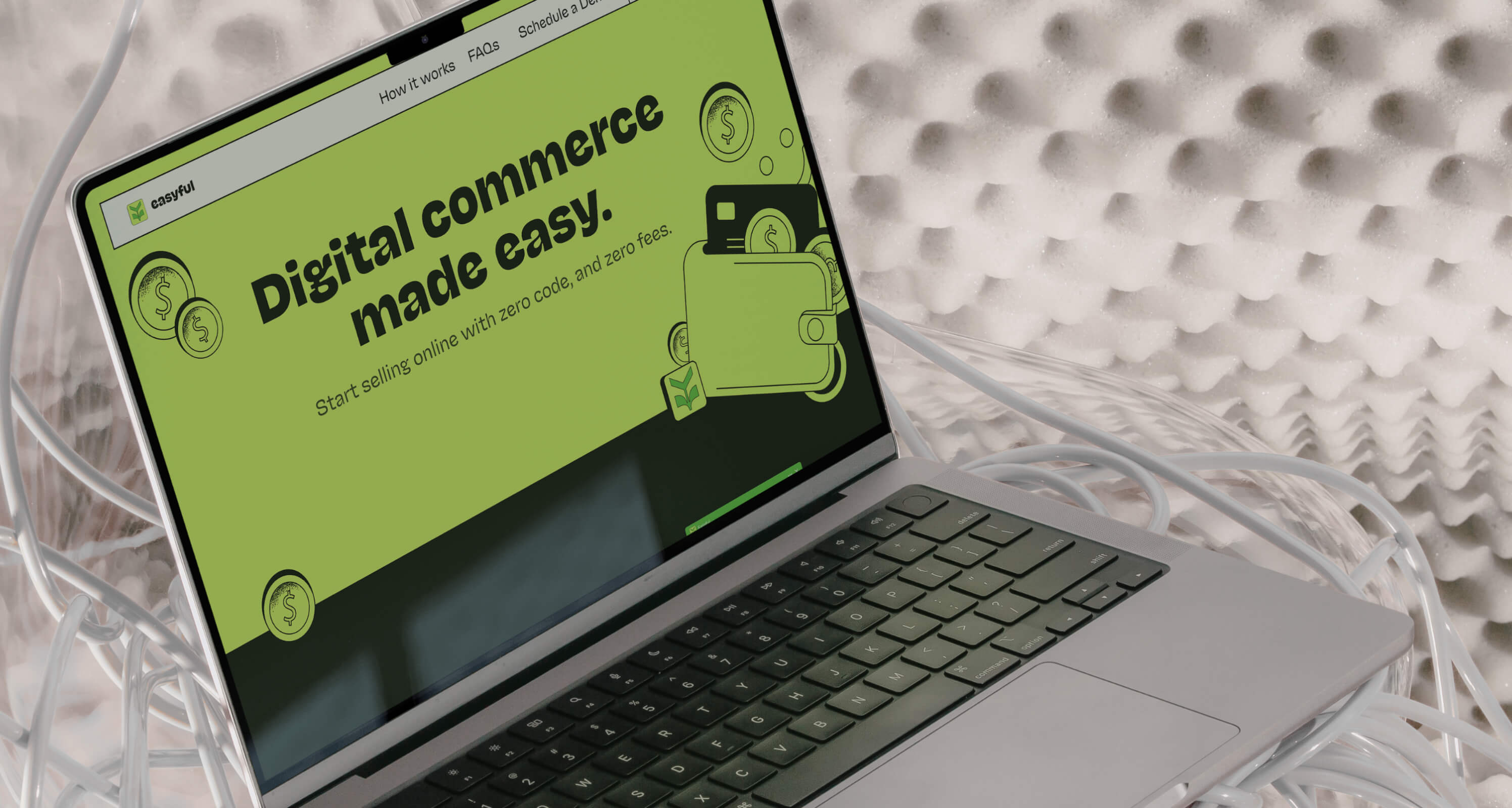Easyful homepage on laptop