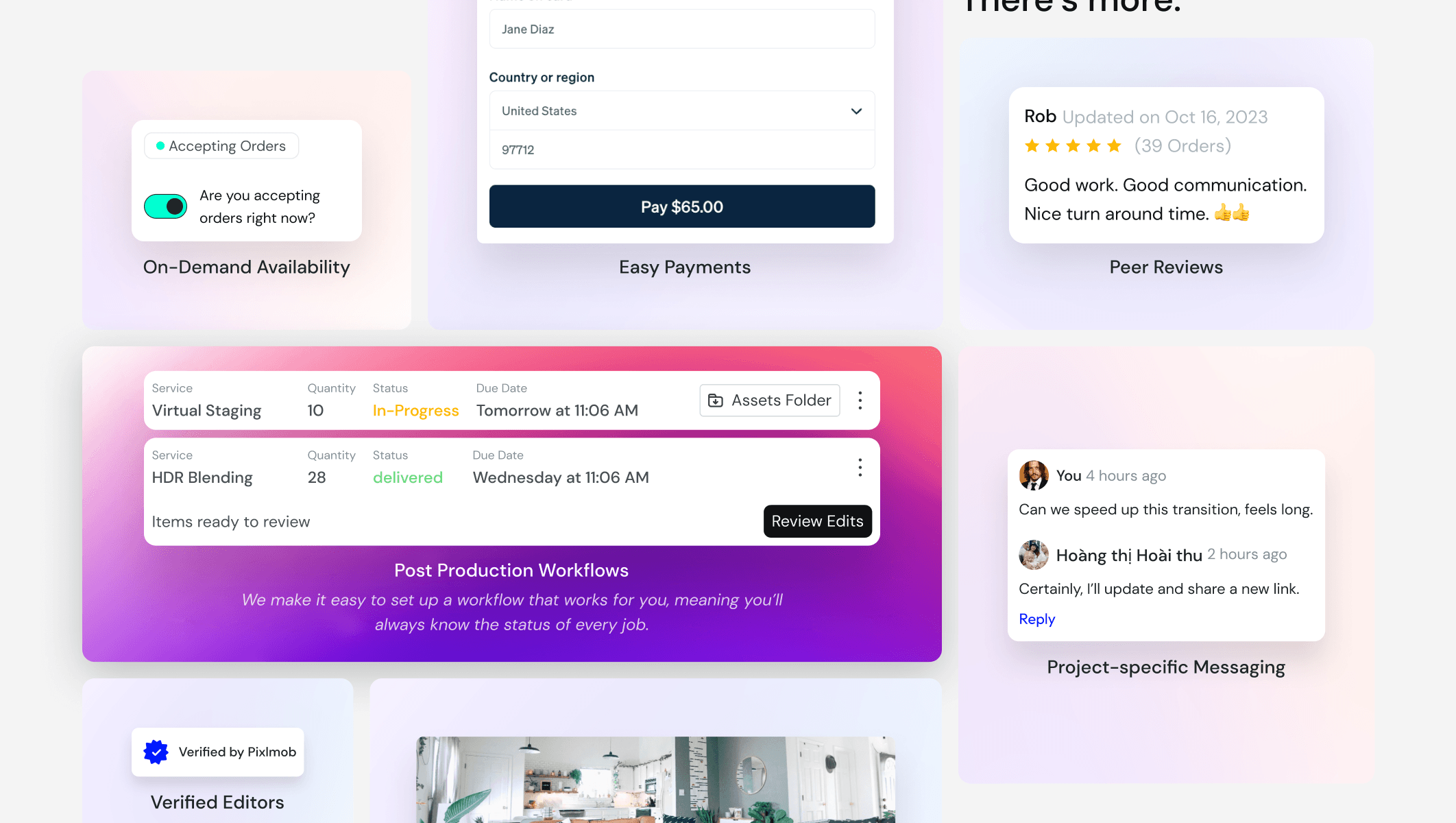 Order management dashboard