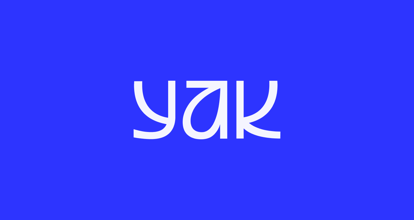 Yak wordmark on blue